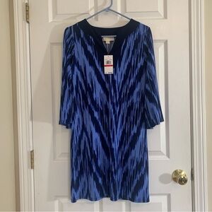 Michael Kors Crew Blue Kimono sleeves MIDI Dress XSmall